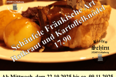 Schäufele Fränkische Art Rotkraut und Kartoffelknödel